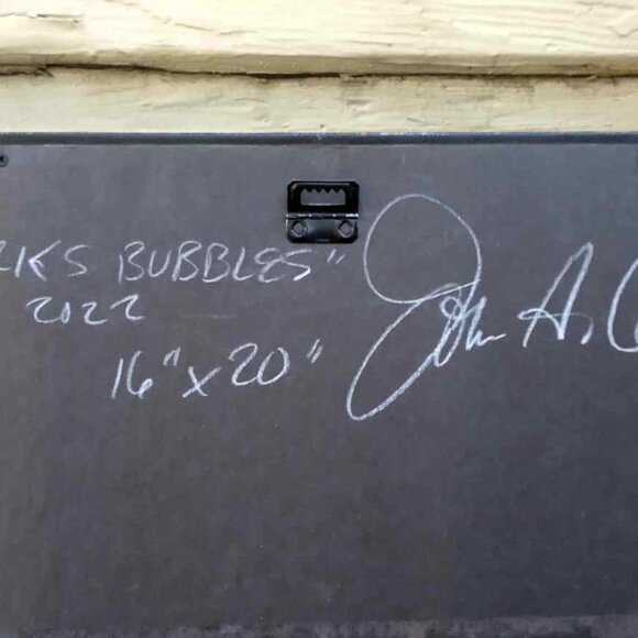 Sharks Bubbles Digital Mixed Media on Canvas Wrap - Picture 13 of 13